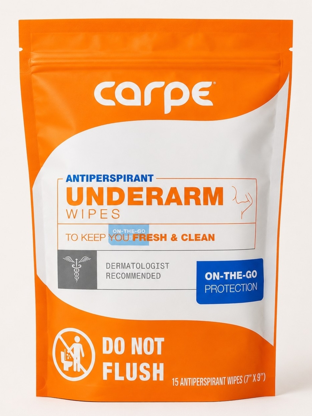 NEW Carpe Antiperspirant Underarm Wipes 15ct | On-The-Go Sweat Protection |